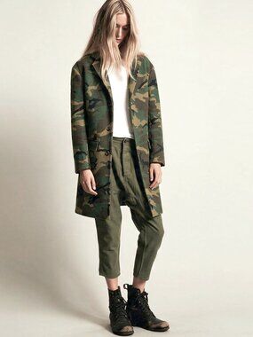 NLST Camouflage Pea Coat with Olive, Brown, and Black